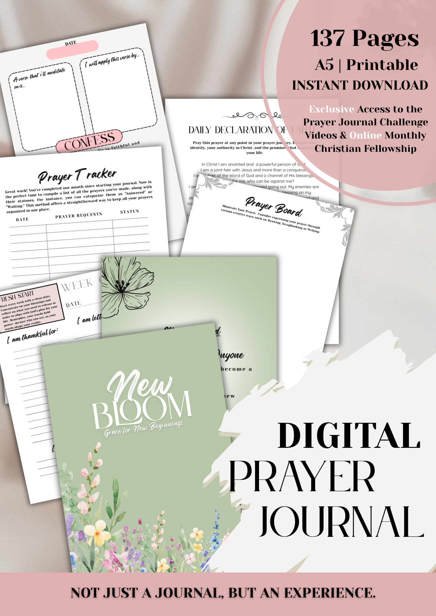 New Bloom DIGITAL Prayer Journal — A Guided 12-Week Journey to Healing, Faith & Prayerful Growth