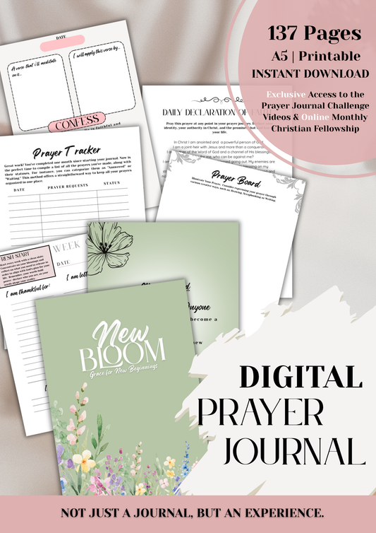 New Bloom DIGITAL Prayer Journal — A Guided 12-Week Journey to Healing, Faith & Prayerful Growth
